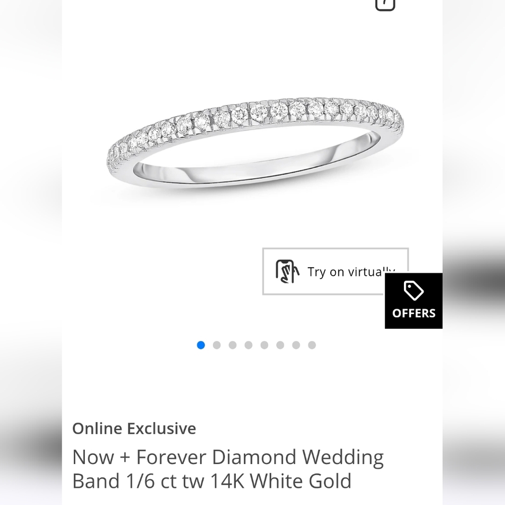 Now + Forever Diamond Wedding Band 1/6 Cttw Round-Cut 14k White Gold